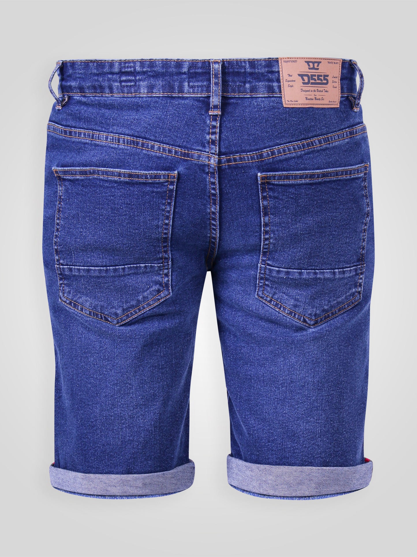 DAVIDSON -D555 Dark Blue Stretch Denim Shorts