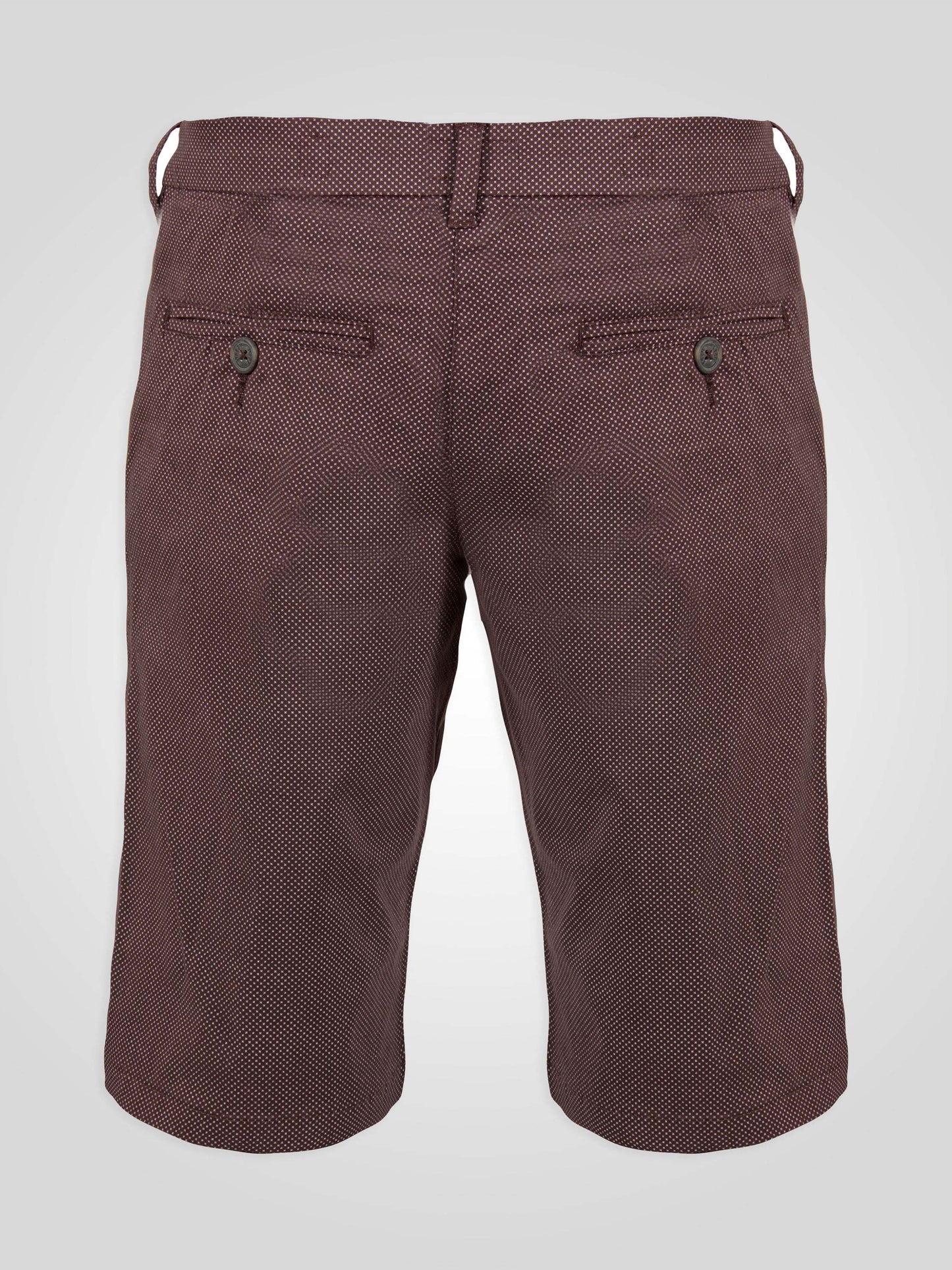BANDIT -D555 Burgundy Print Stretch Chino Shorts