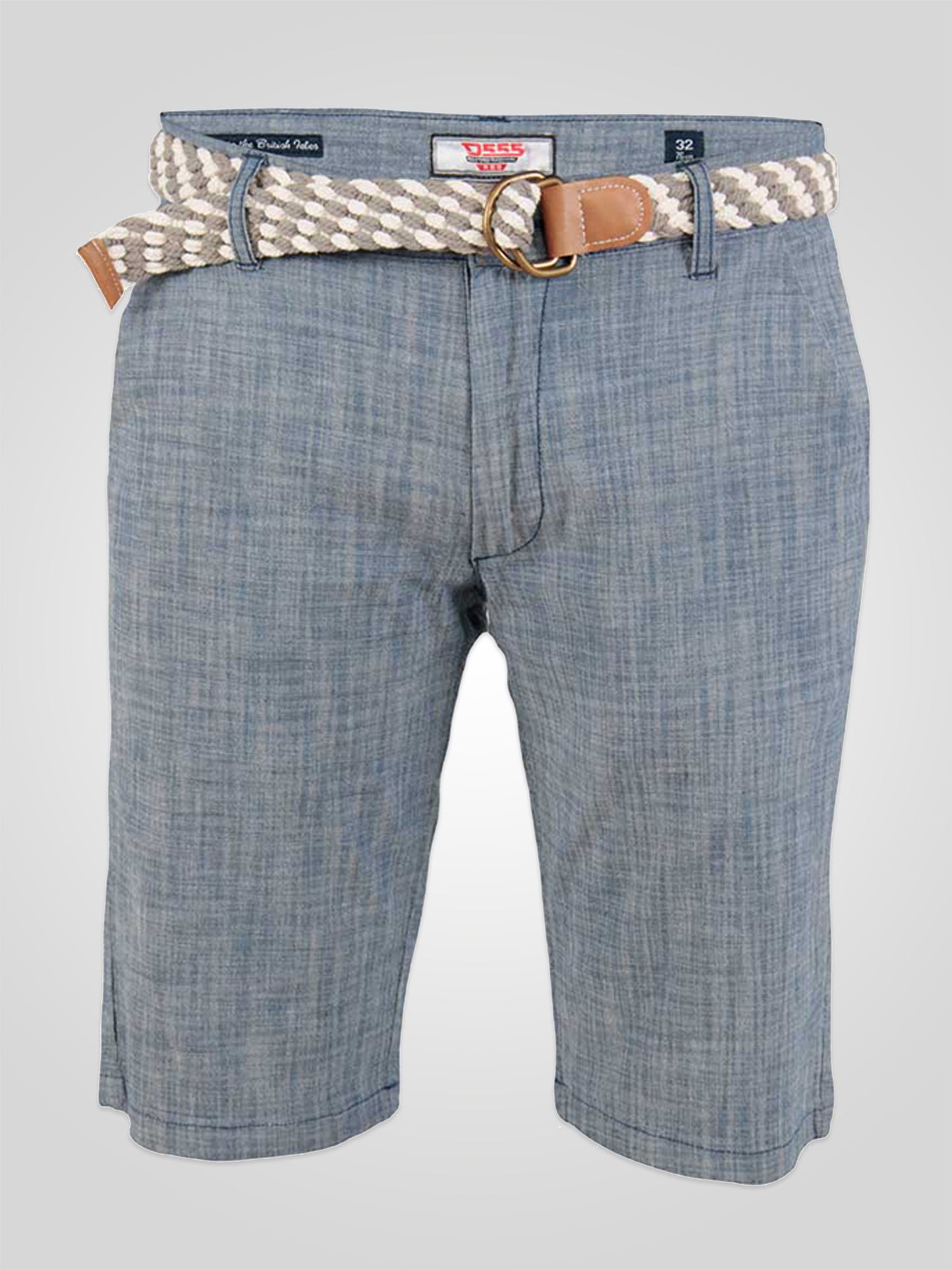 TIGER -D555 Blue Stretch Oxford Chino Shorts