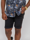 GENEVA -D555 Black Stretch Denim Shorts