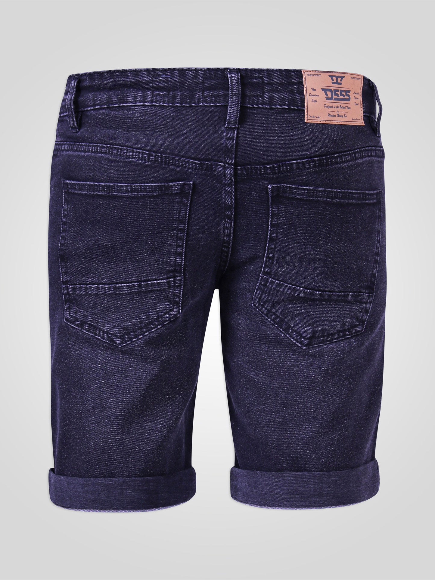 GENEVA -D555 Black Stretch Denim Shorts