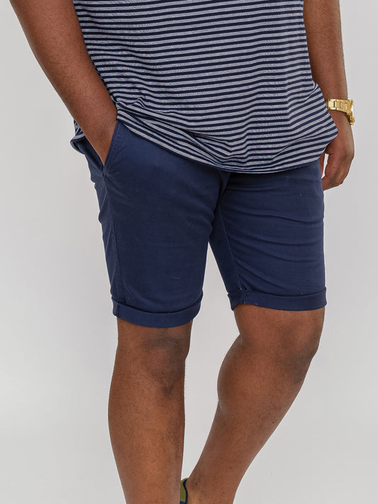 OPALA 1 -D555 Navy Blue Stretch Chino Shorts
