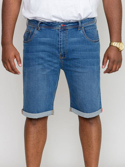 BROXBOURNE -D555 Blue Stonewash Stretch Denim Shorts
