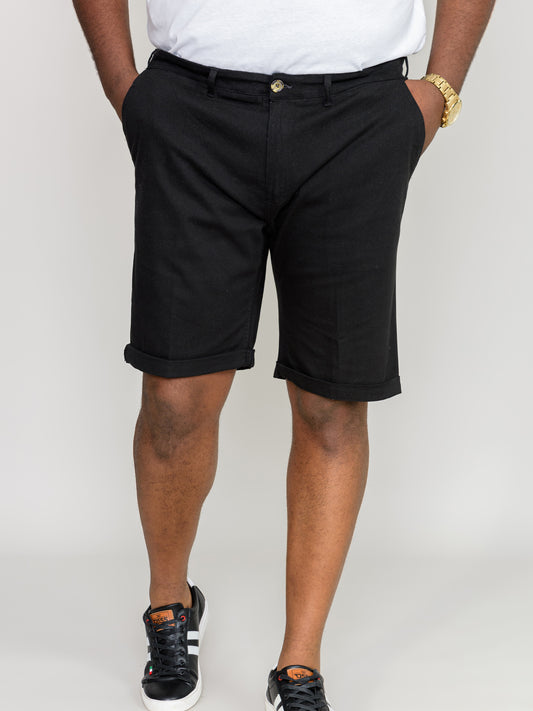 BASILDON 1 -D555 Black Stretch Chino Shorts