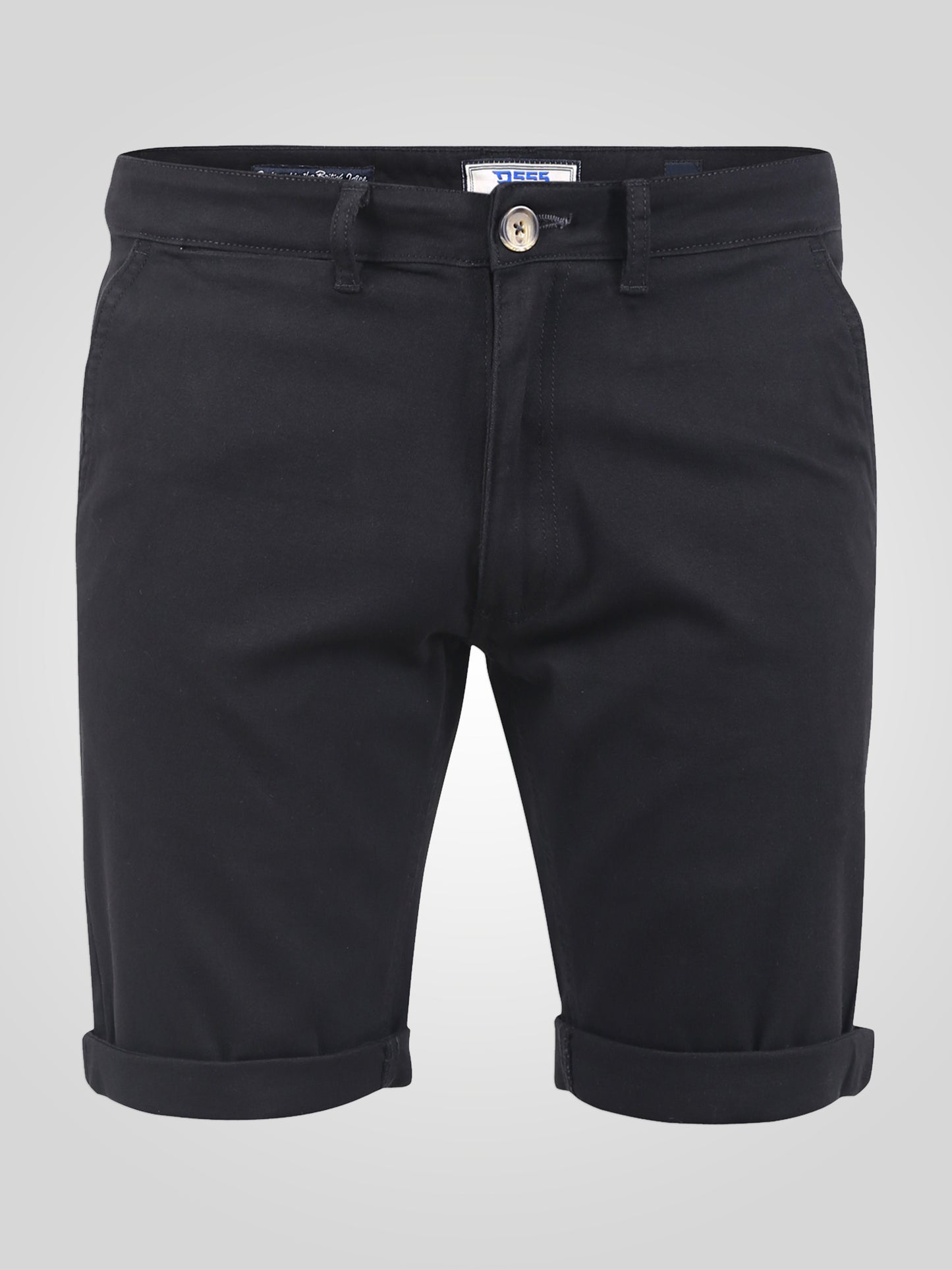 BASILDON 1 -D555 Black Stretch Chino Shorts