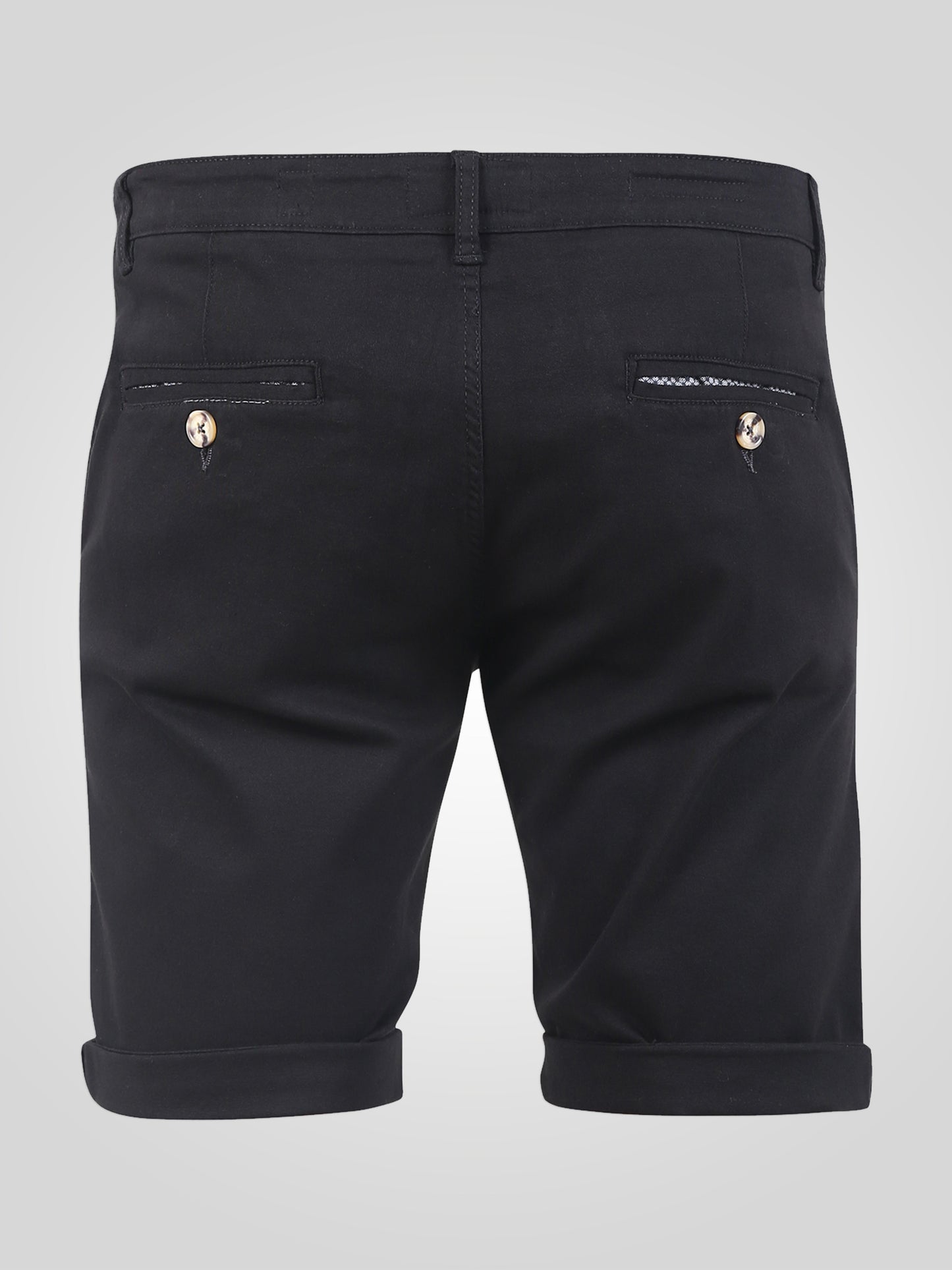 BASILDON 1 -D555 Black Stretch Chino Shorts