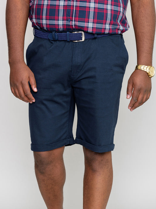 BASILDON 2 -D555 Navy Blue Stretch Chino Shorts