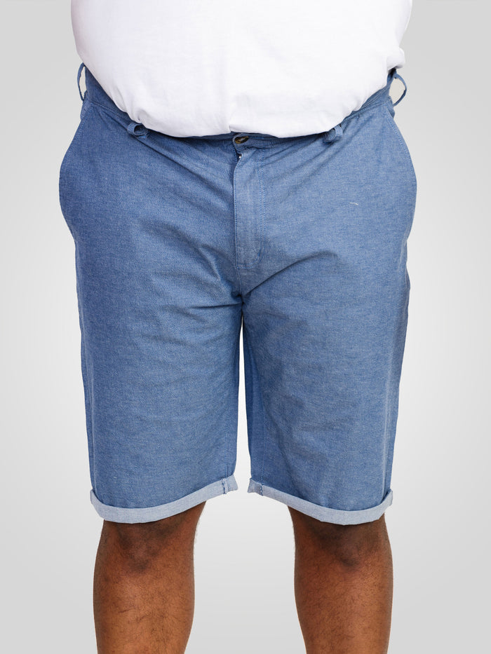 ALDERTON -D555 Navy Blue Stretch Chambray Shorts