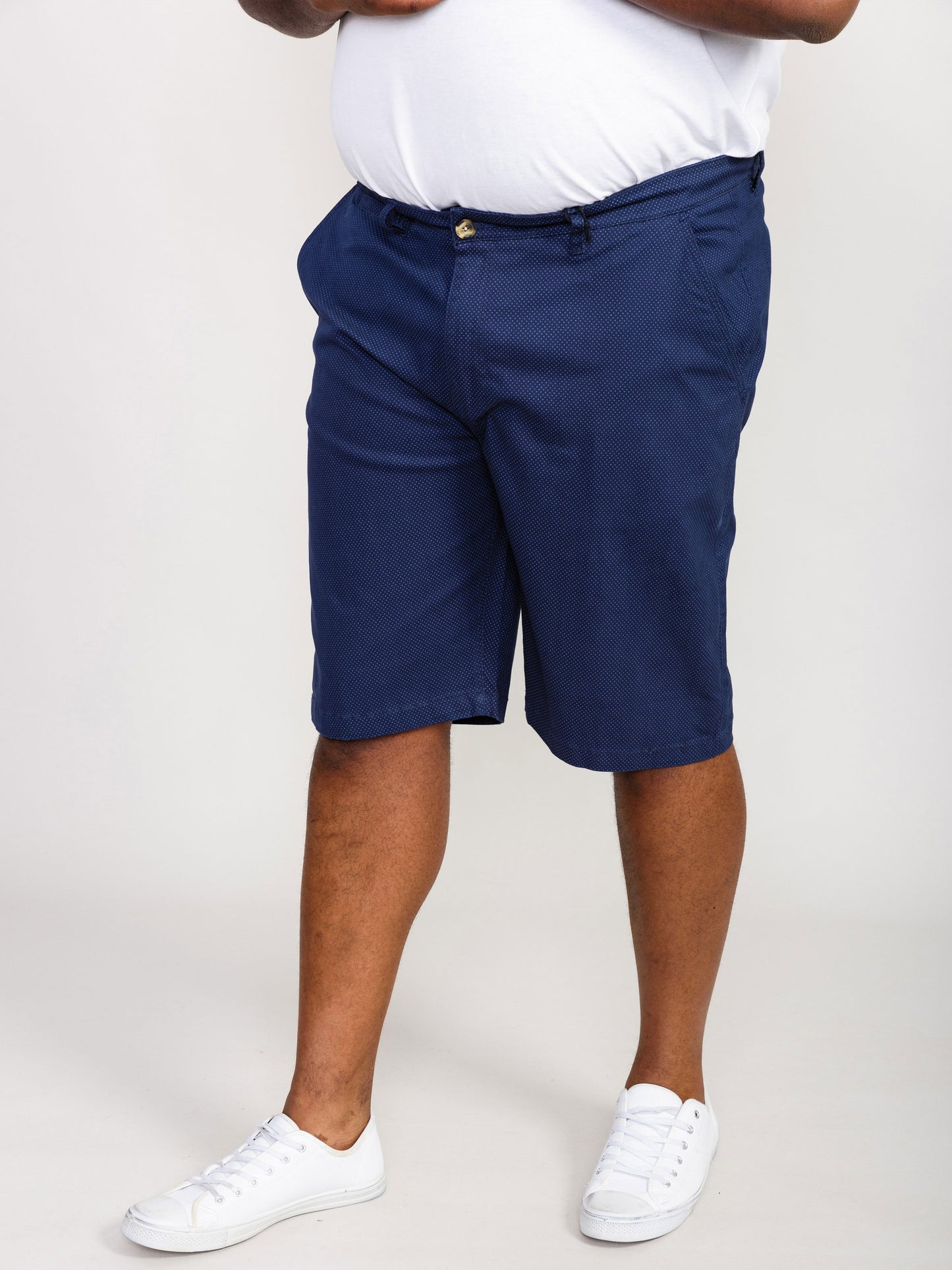 WARREN -D555 Navy Blue Stretch Chino Shorts