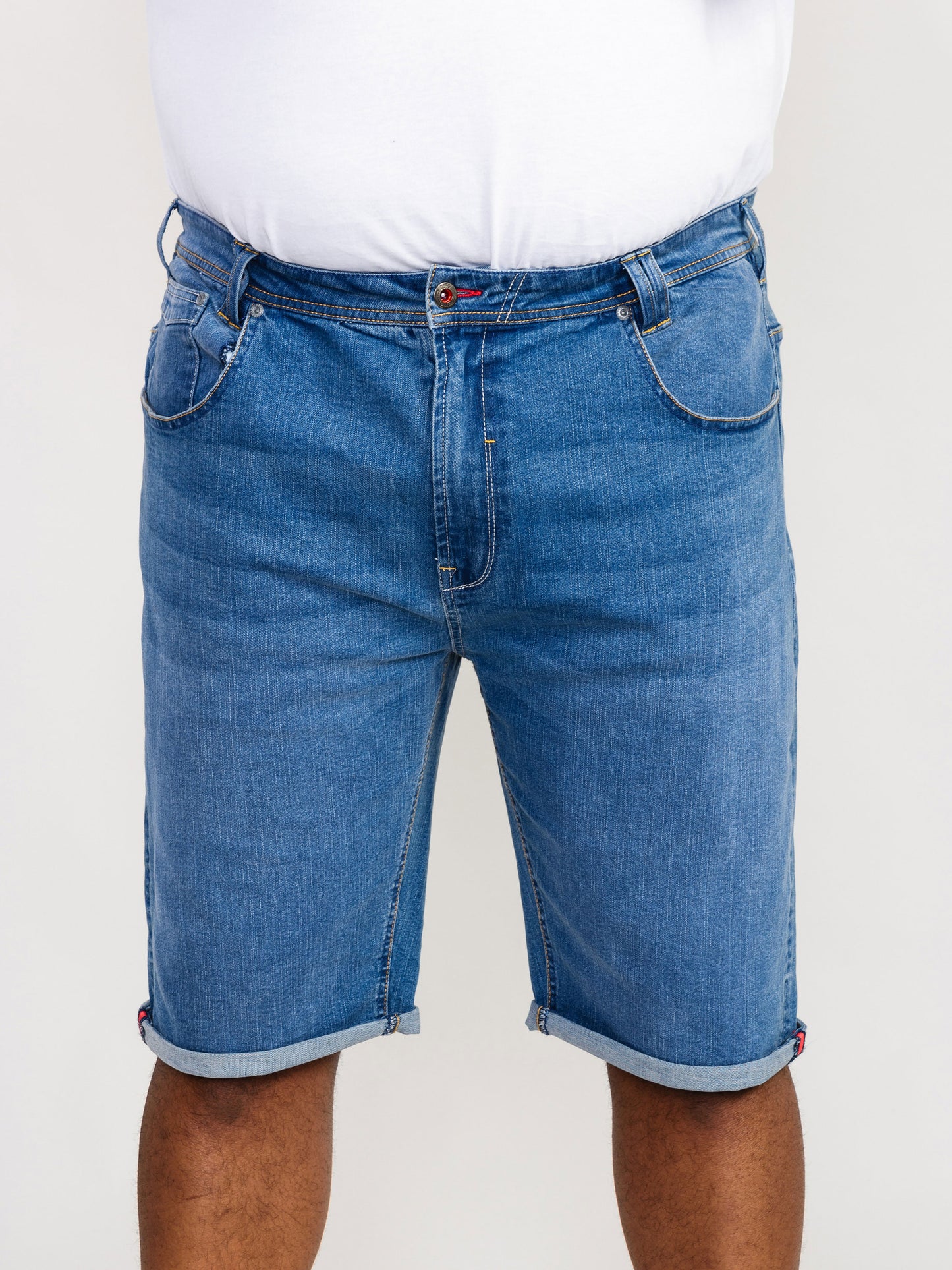 SUFFOLK -D555 Blue Stonewash Stretch Denim Shorts