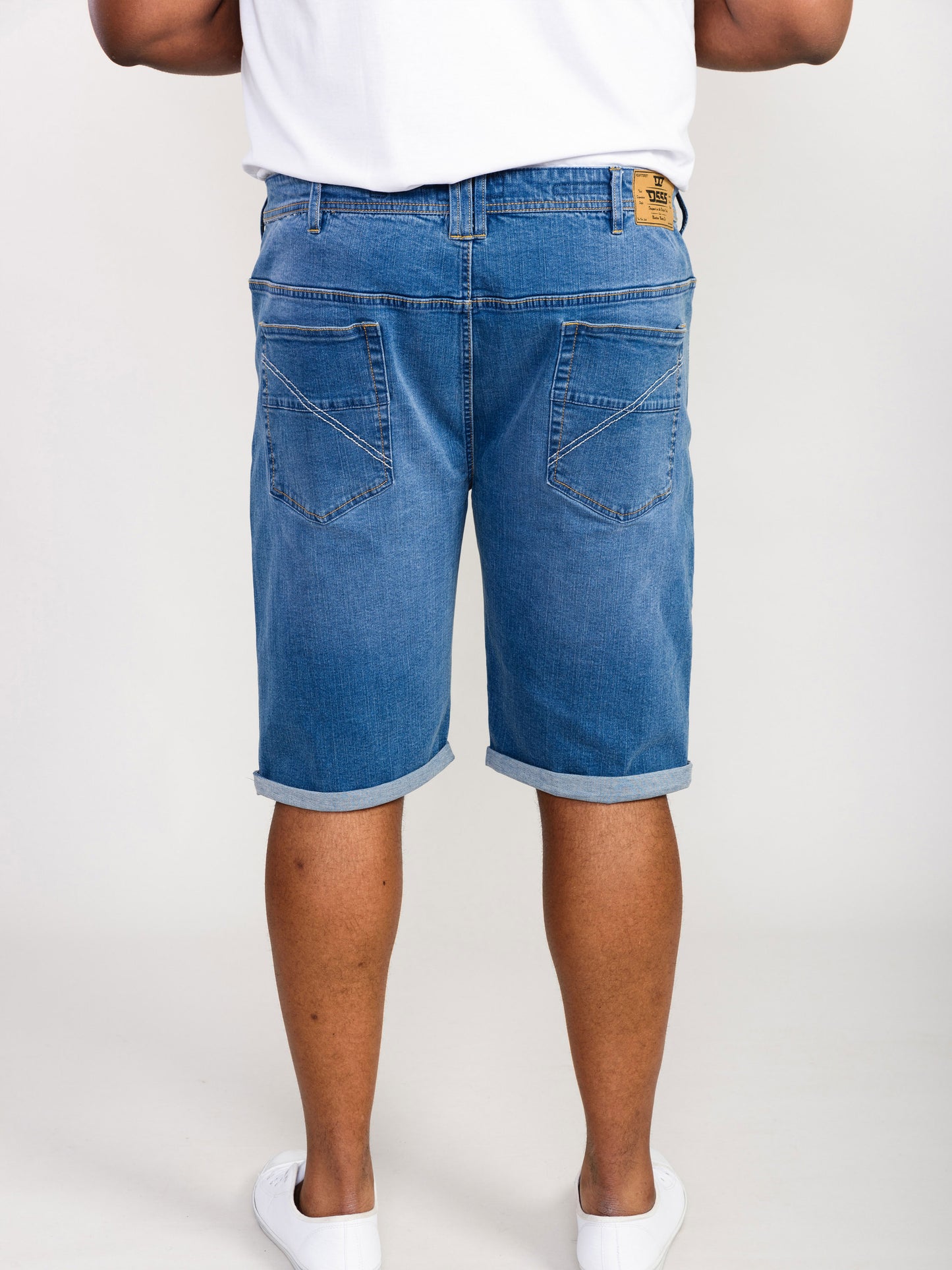 SUFFOLK -D555 Blue Stonewash Stretch Denim Shorts