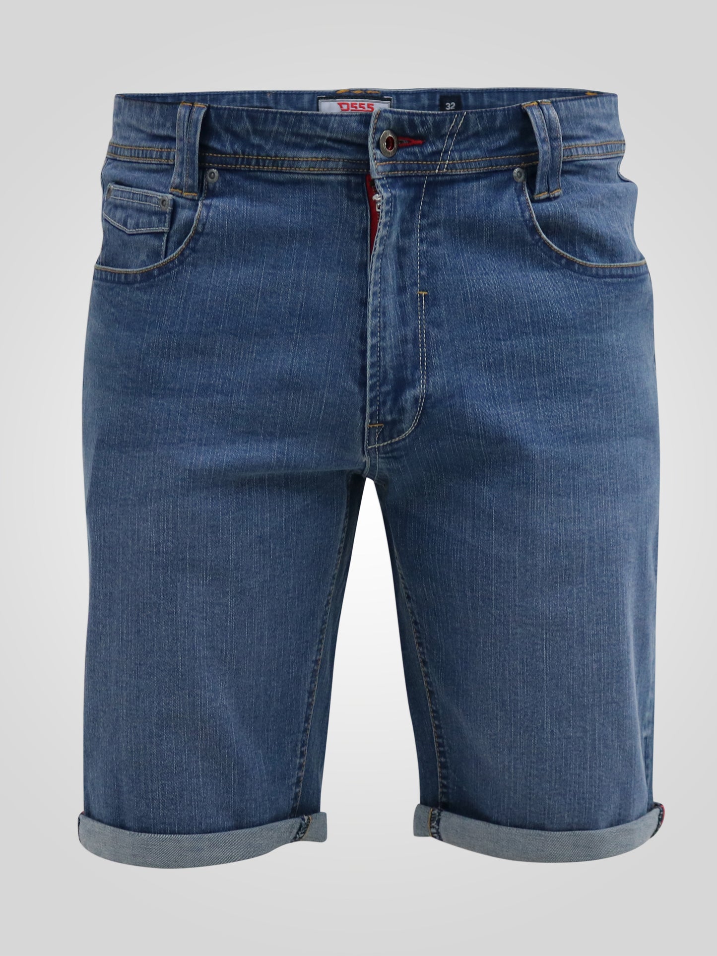 SUFFOLK -D555 Blue Stonewash Stretch Denim Shorts