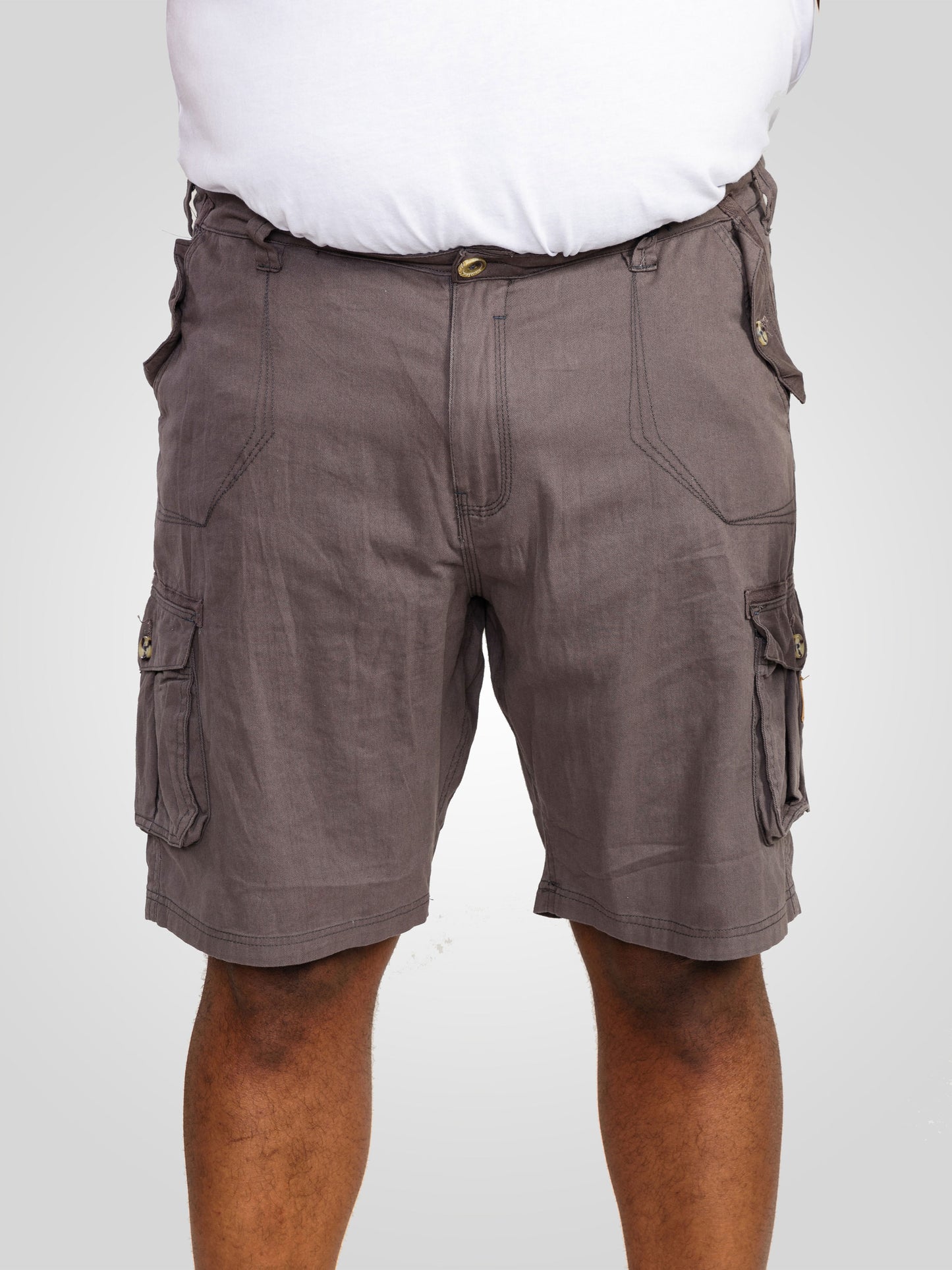MELTON -D555 Dark Grey Cotton Cargo Shorts