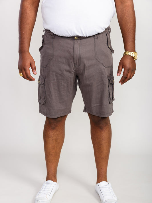 MELTON -D555 Dark Grey Cotton Cargo Shorts
