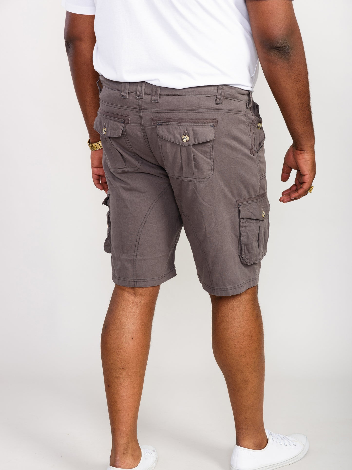 MELTON -D555 Dark Grey Cotton Cargo Shorts