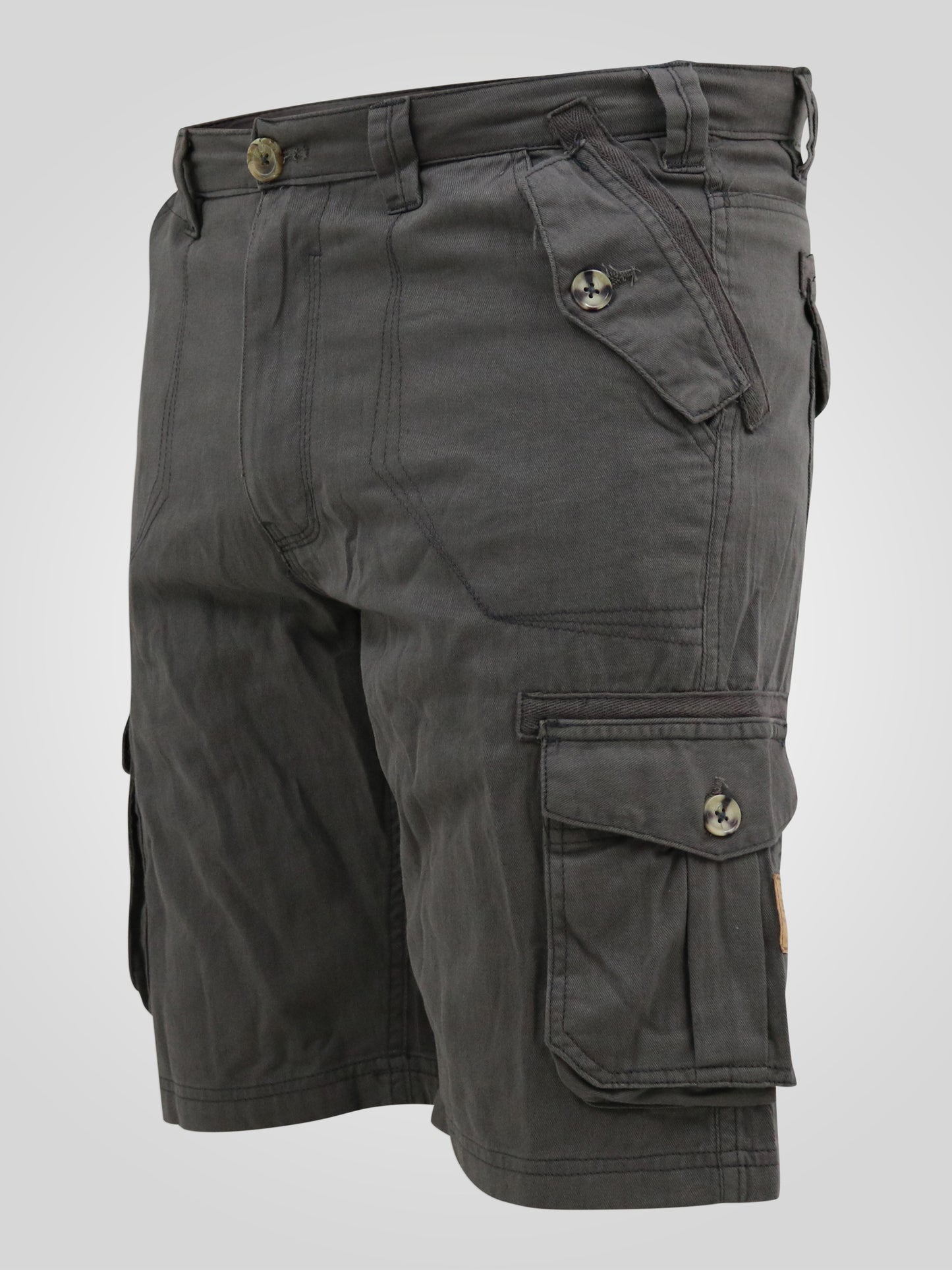 MELTON -D555 Dark Grey Cotton Cargo Shorts