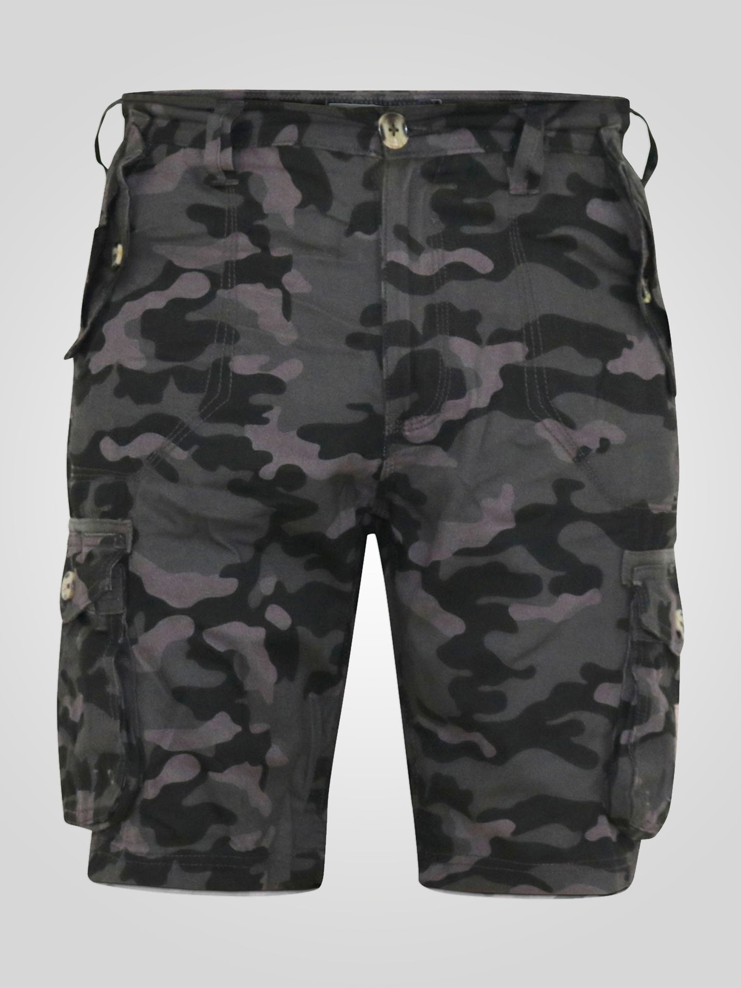 ZAVIER -D555 Black Camouflage Camo Cotton Cargo Shorts