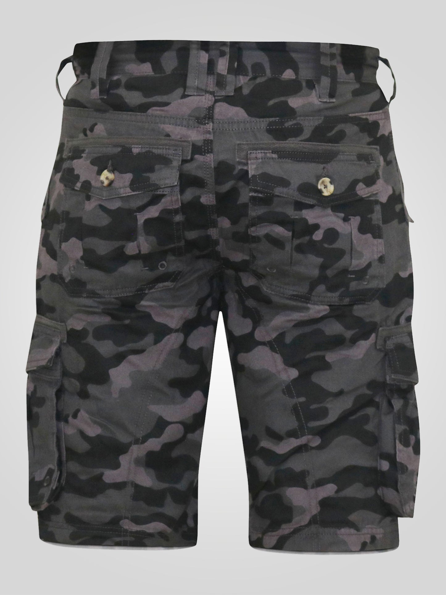 ZAVIER -D555 Black Camouflage Camo Cotton Cargo Shorts
