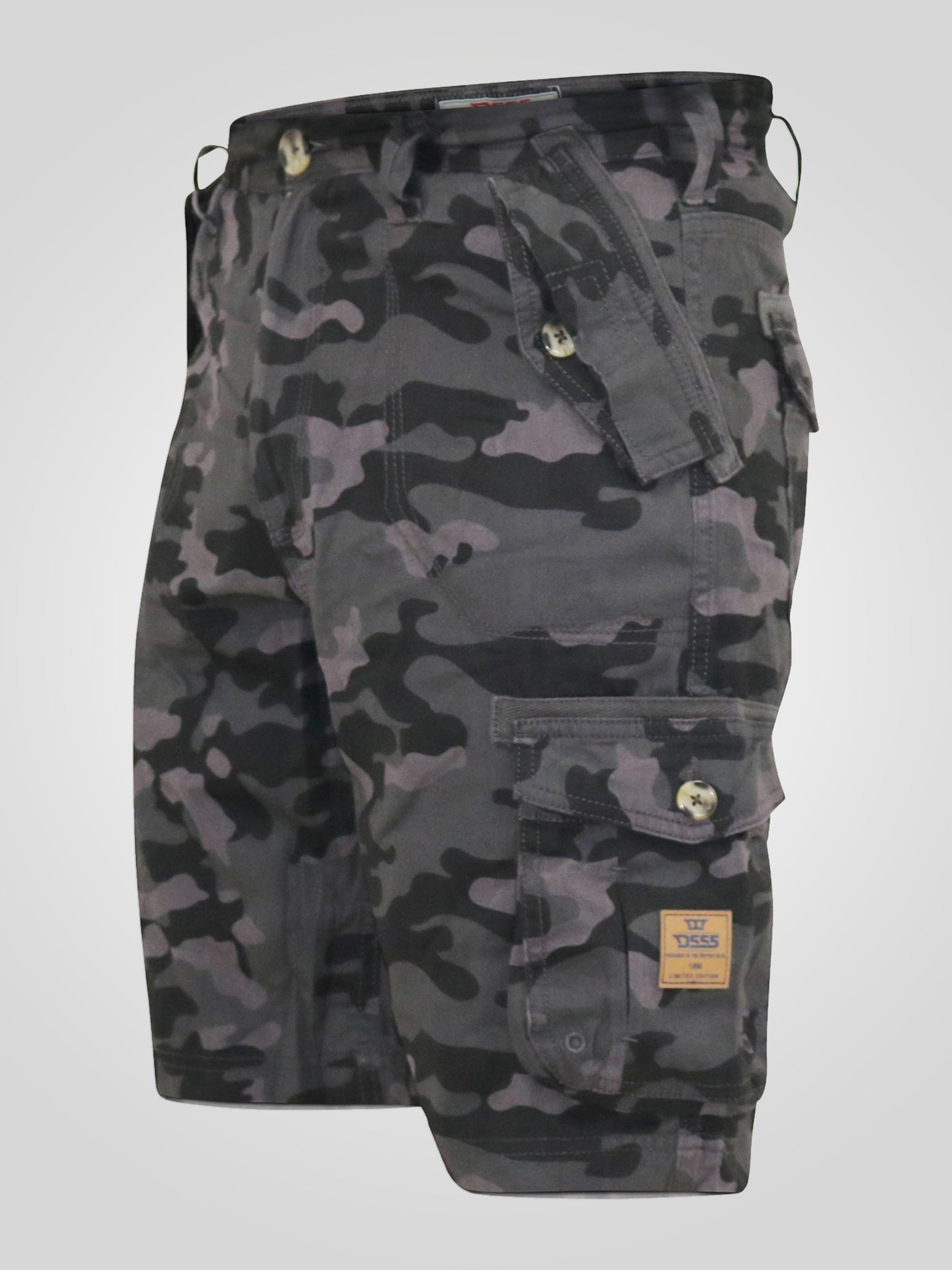ZAVIER -D555 Black Camouflage Camo Cotton Cargo Shorts