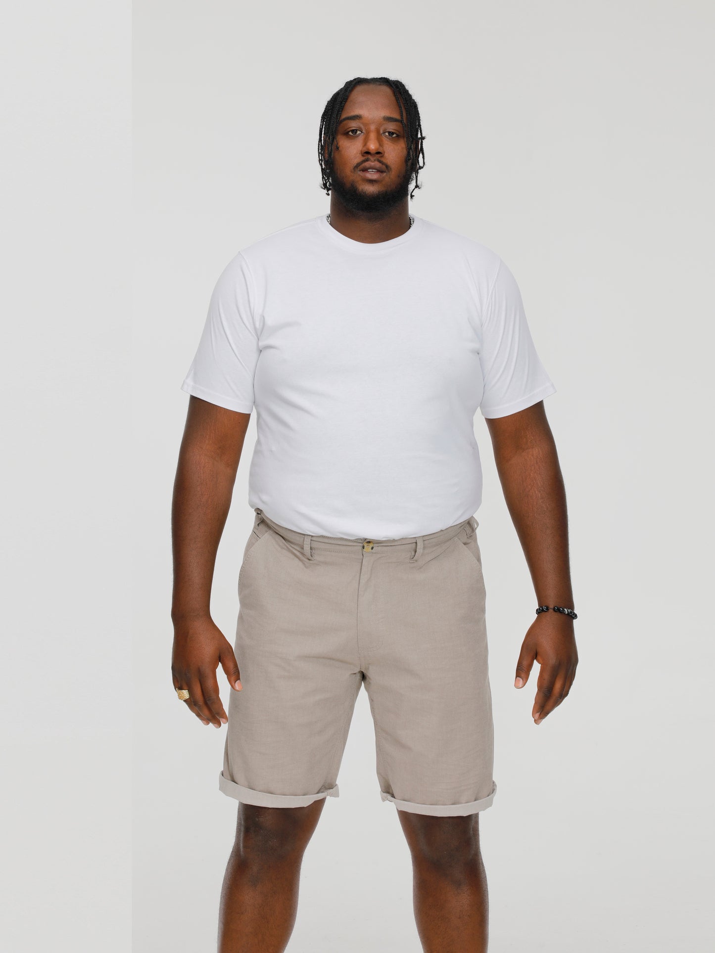 ELON -D555 Stone Stretch Chambray Shorts