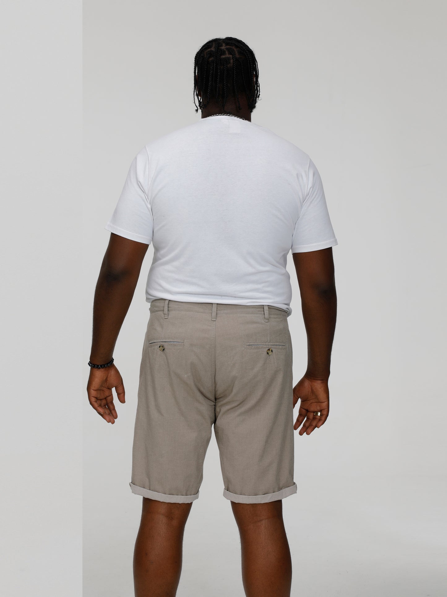 ELON -D555 Stone Stretch Chambray Shorts