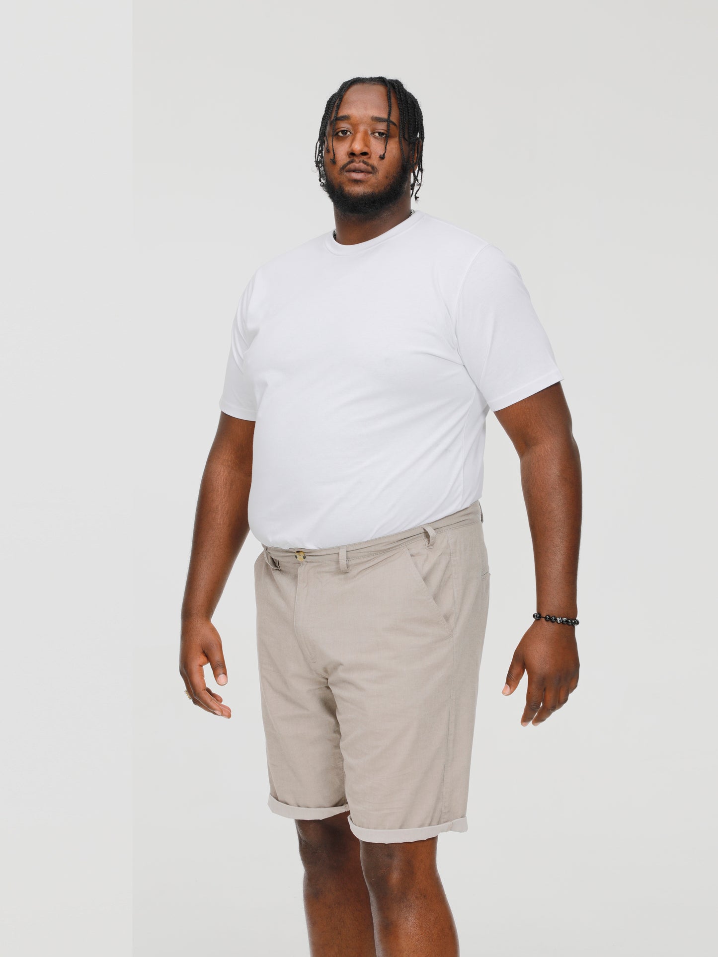 ELON -D555 Stone Stretch Chambray Shorts