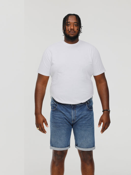 JONES -D555 Blue Stonewash Stretch Denim Shorts
