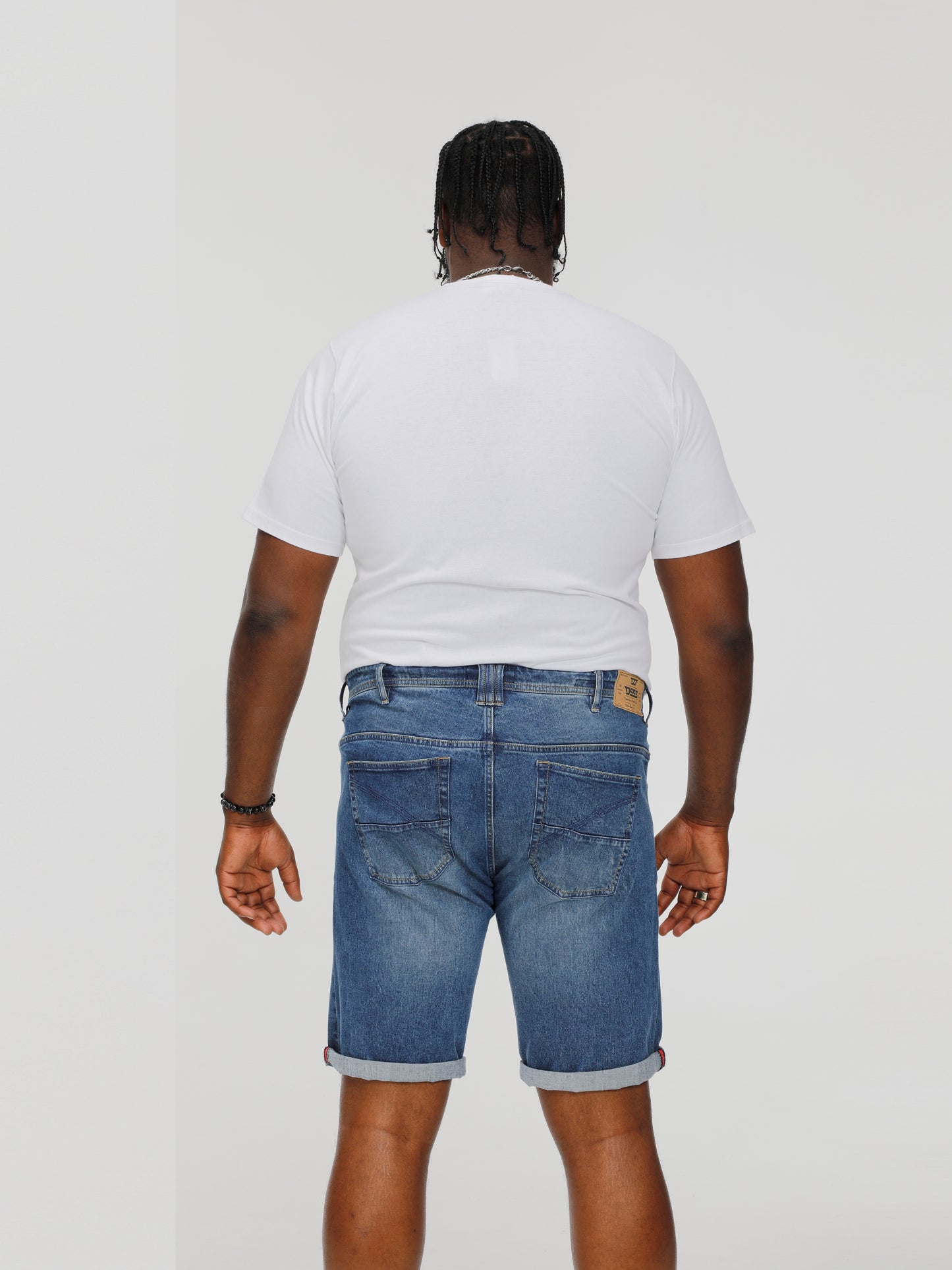 JONES -D555 Blue Stonewash Stretch Denim Shorts