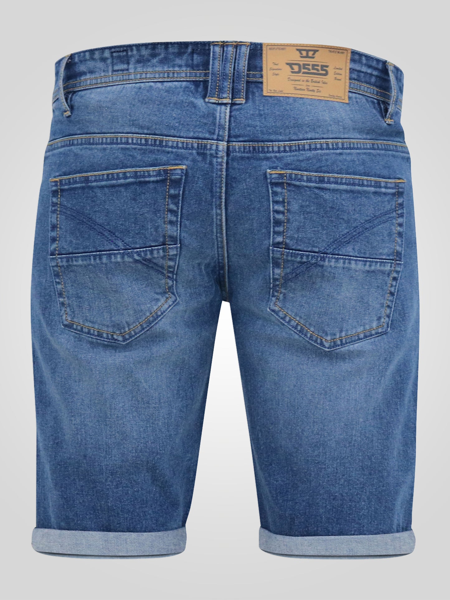 JONES -D555 Blue Stonewash Stretch Denim Shorts