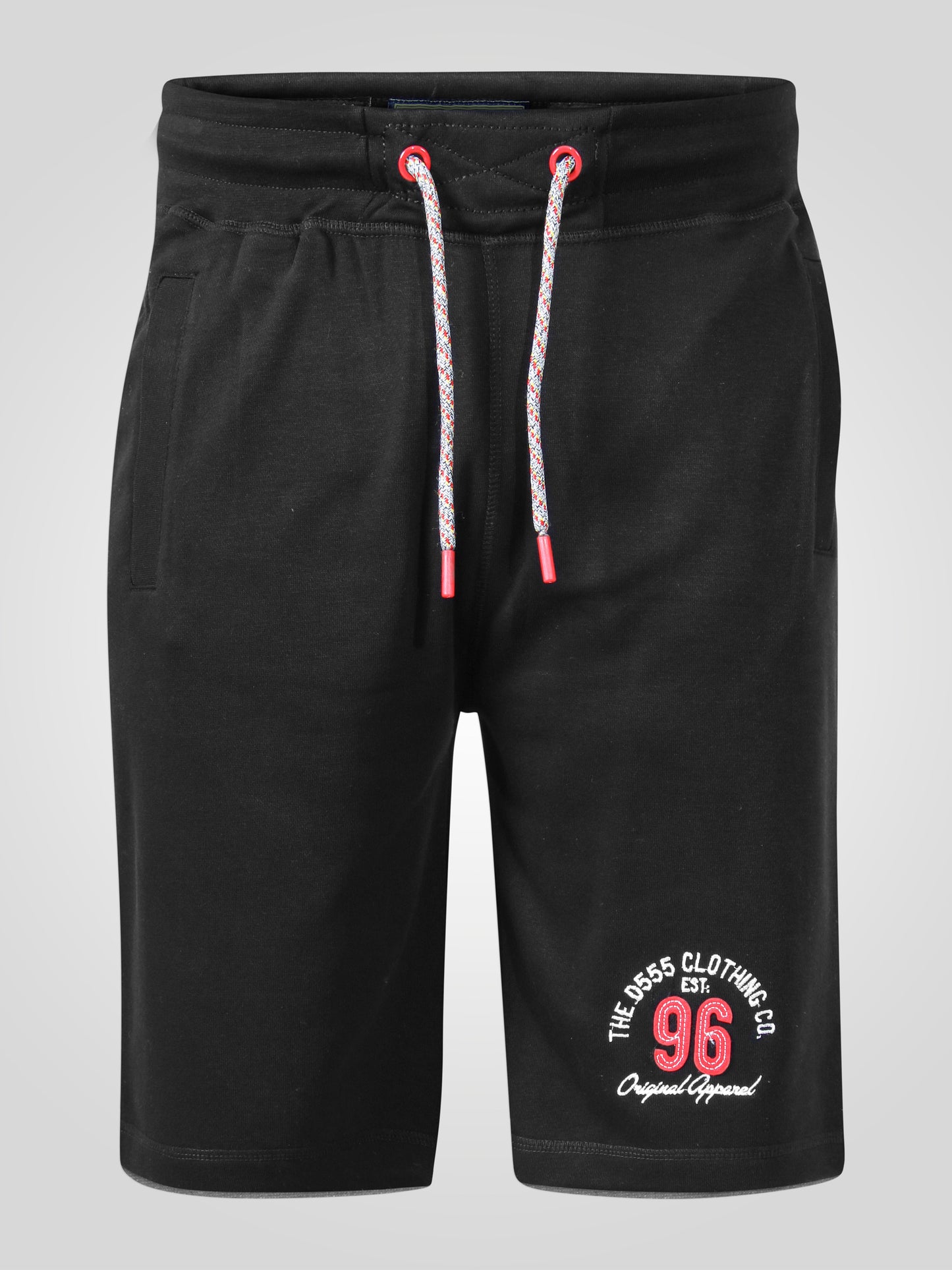 TOMPKINS 1 -D555 Black Elasticated Waist Shorts