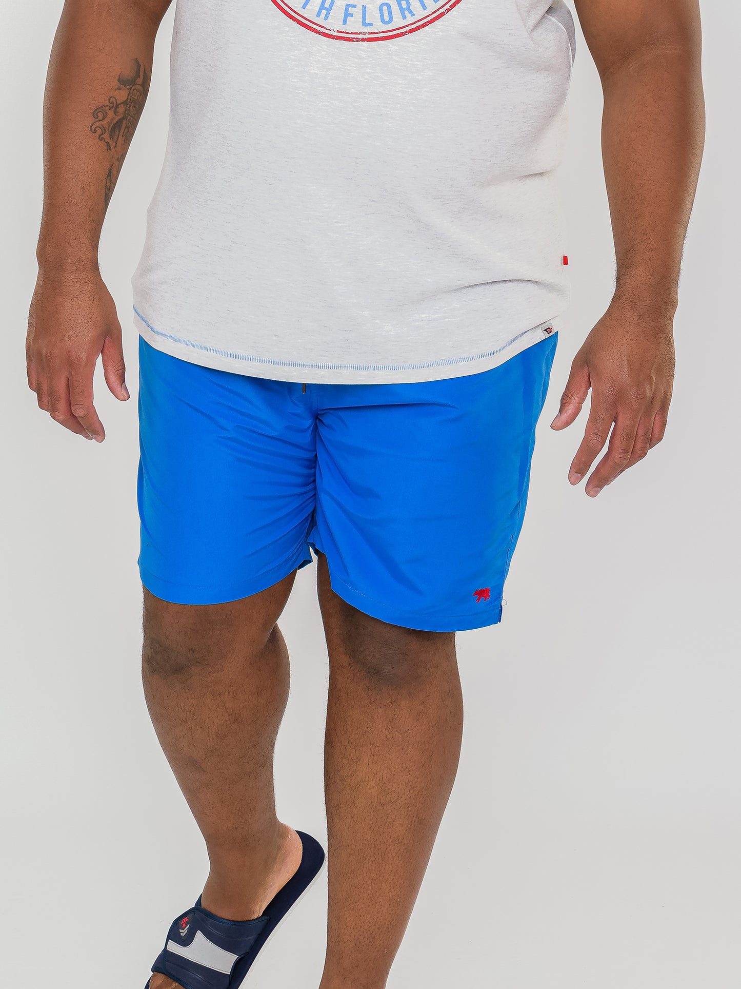 CROSLEY -D555 Royal Blue Water Activated Shark Print Swim Shorts