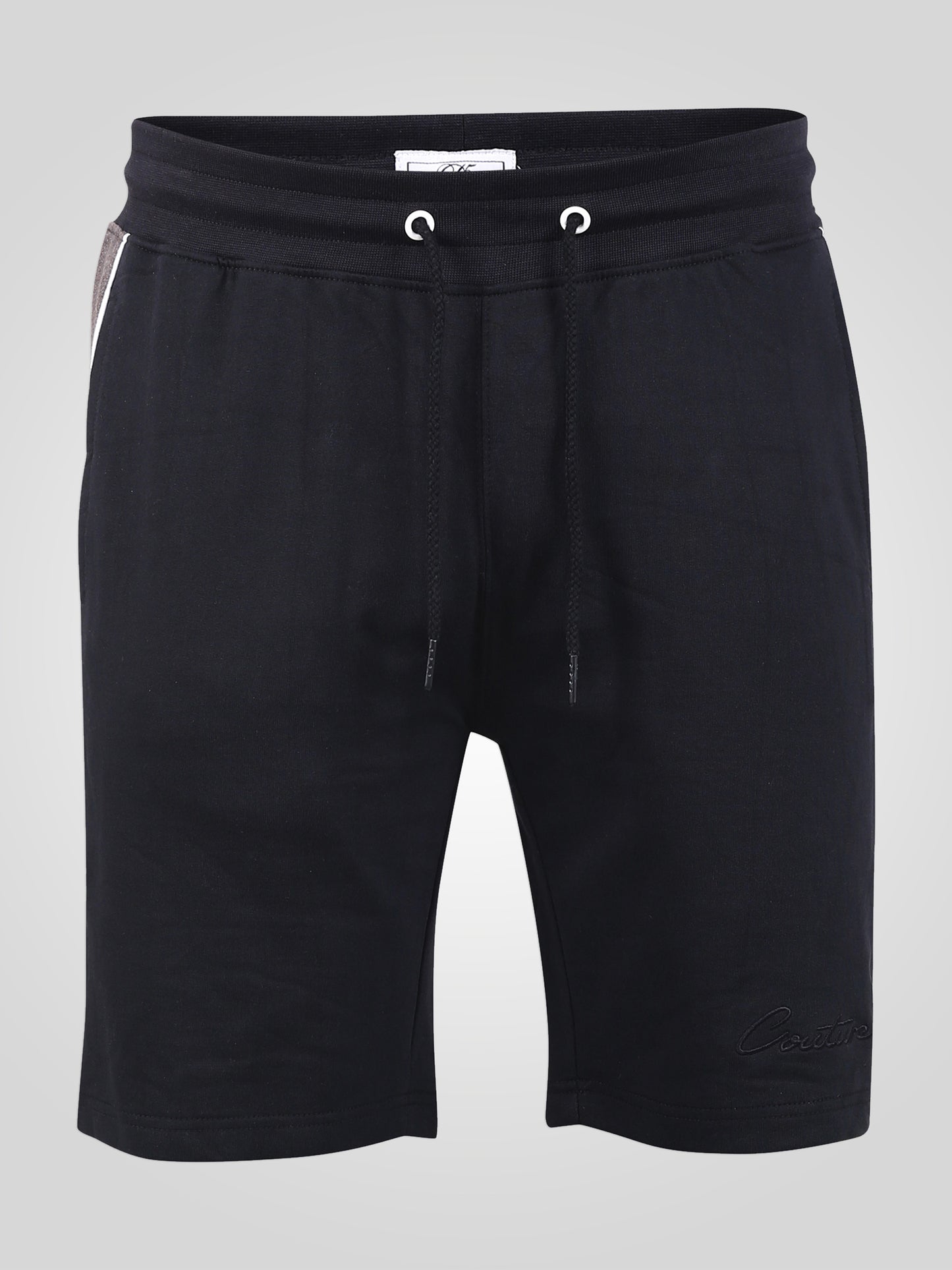 ANDOVER -D555 Black Charcoal Marl Elasticated Waistband Shorts