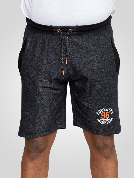 HARLOW 1 -D555 Black Twist Elasticated Waist Loop Back Shorts