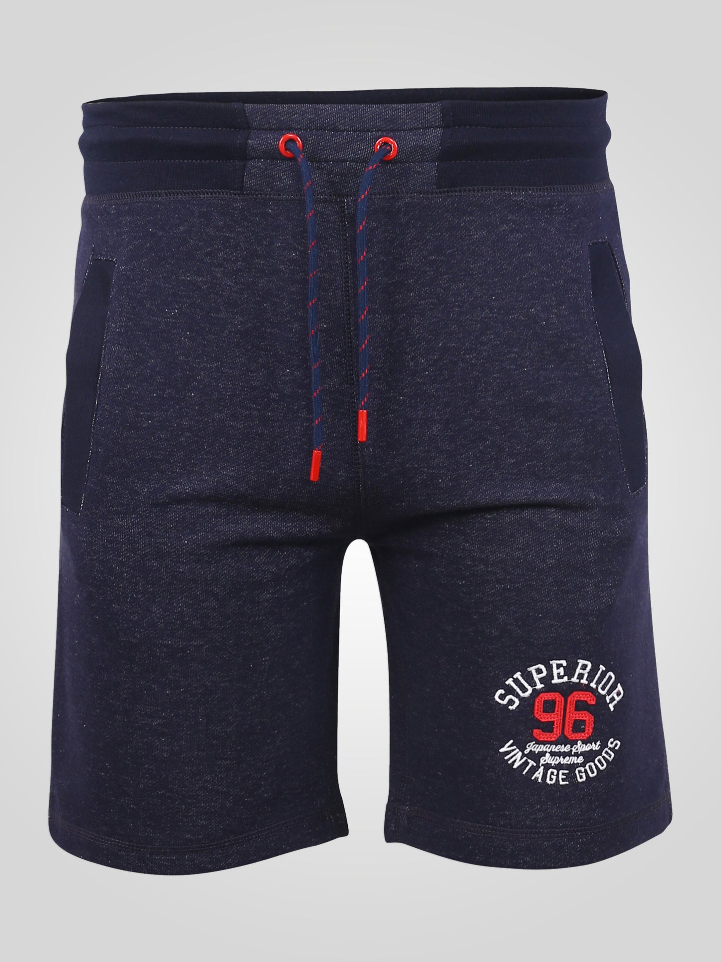 HARLOW 2 -D555 Denim Blue Marl Elasticated Waist Loop Back Shorts