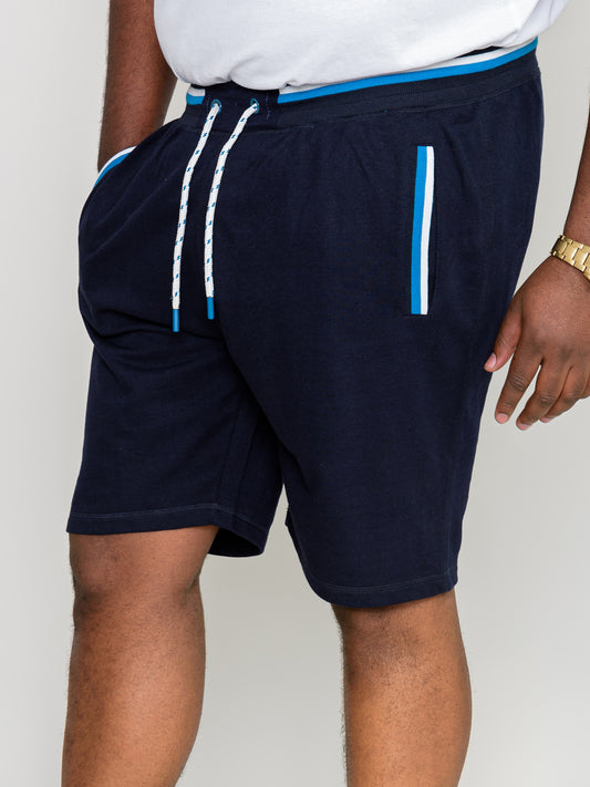 DAGENHAM 2 -D555 Navy Blue Elasticated Waist Loop Back Shorts