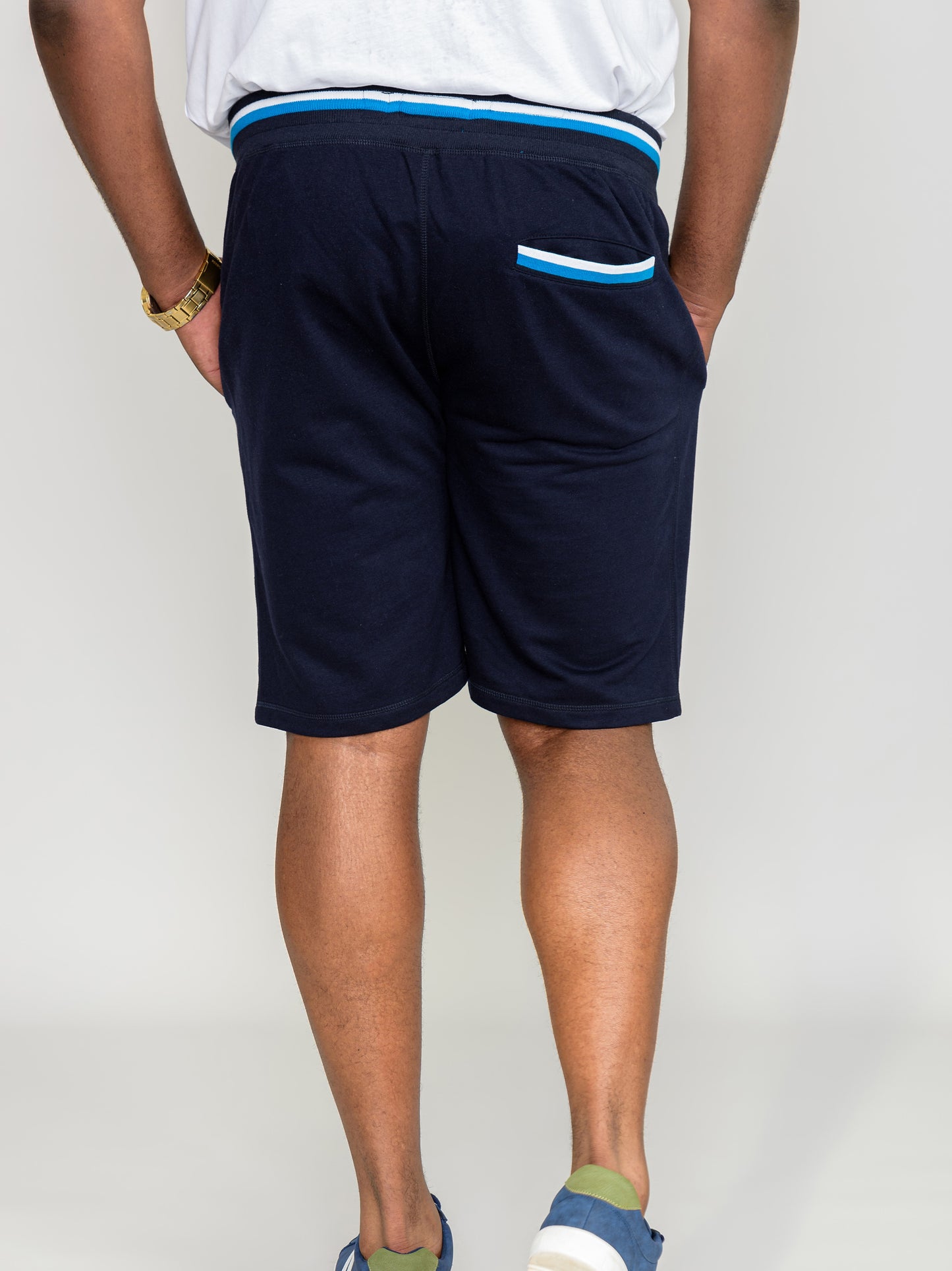 DAGENHAM 2 -D555 Navy Blue Elasticated Waist Loop Back Shorts