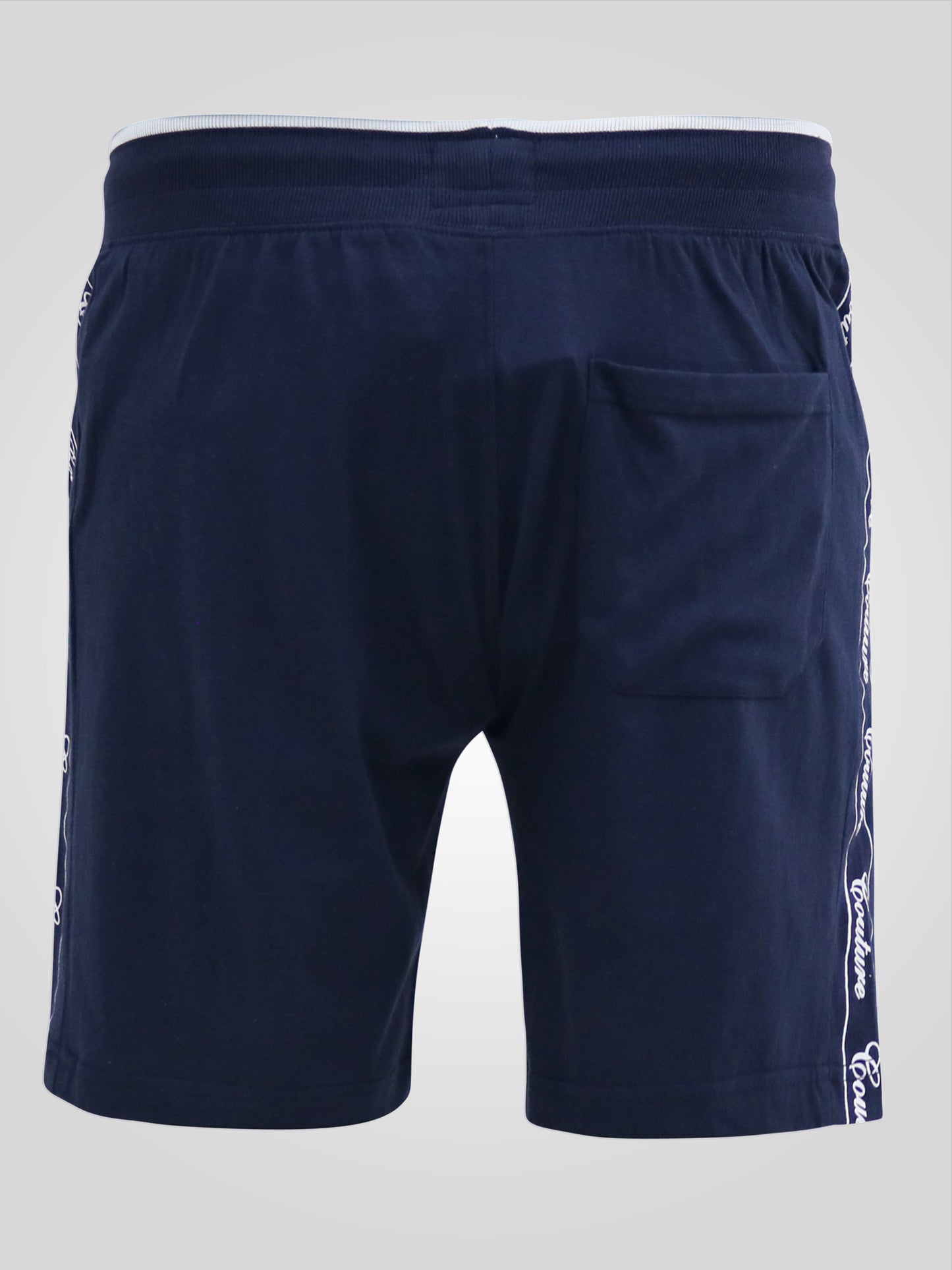 BRANTHAM -D555 Navy Blue Couture Elasticated Waistband Shorts