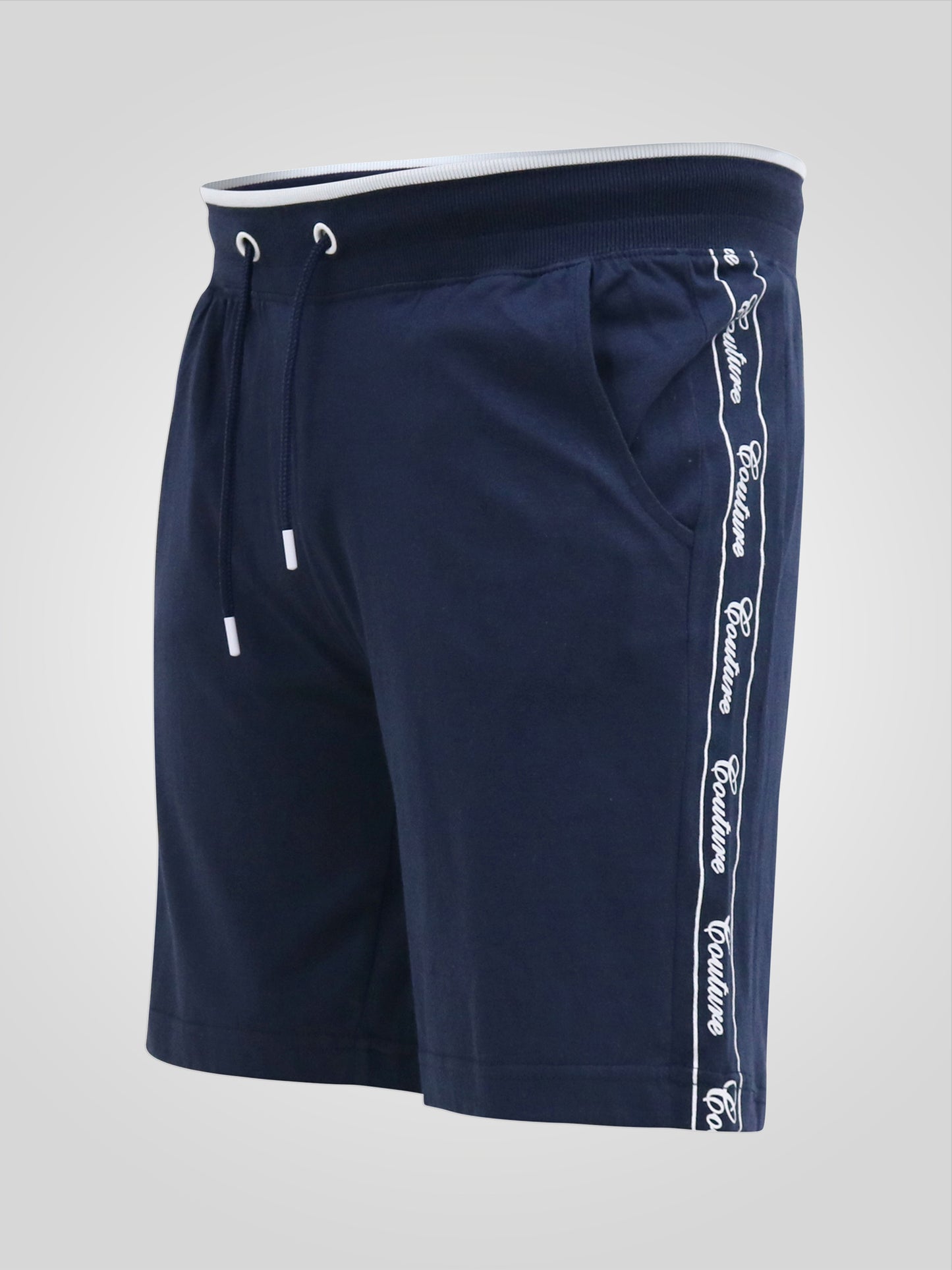 BRANTHAM -D555 Navy Blue Couture Elasticated Waistband Shorts