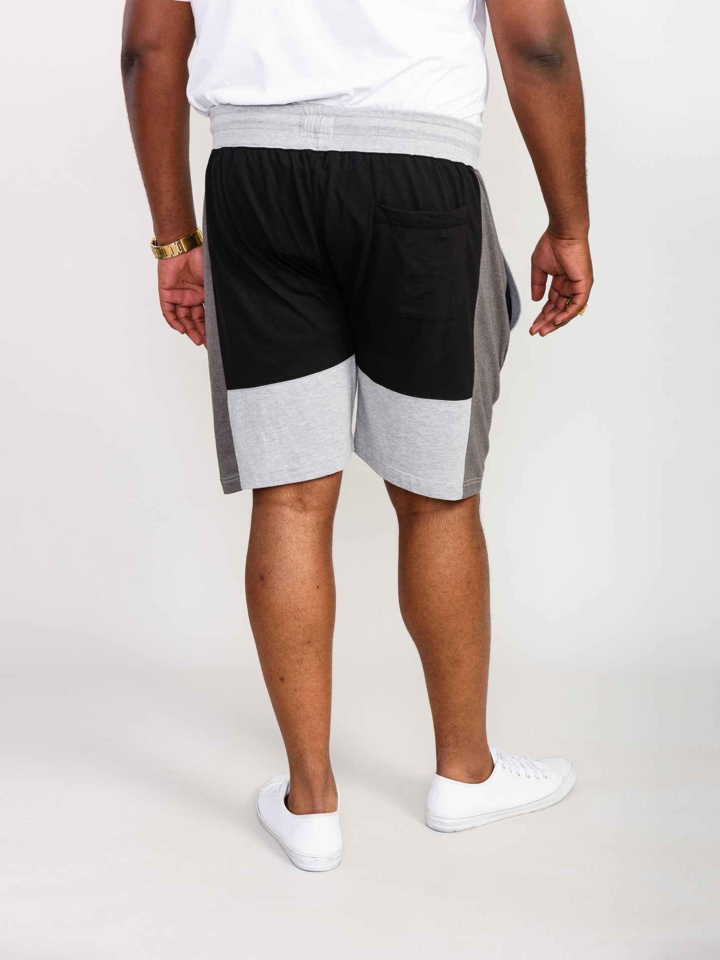 KIRTON -D555 Black/Charcoal Couture Elasticated Waistband Short