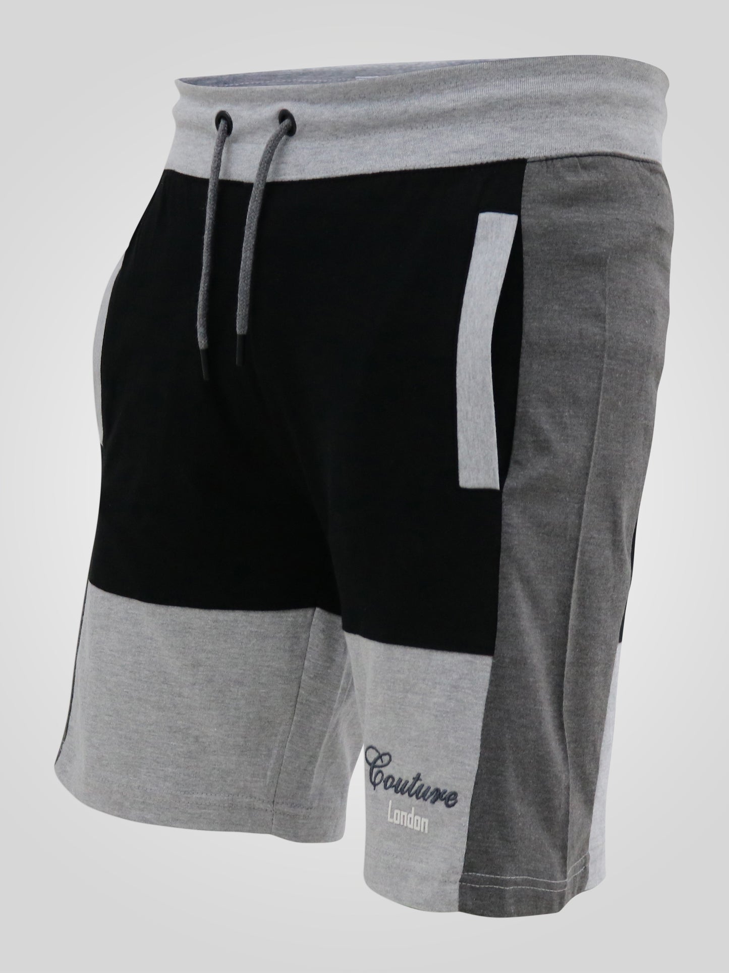 KIRTON -D555 Black/Charcoal Couture Elasticated Waistband Short