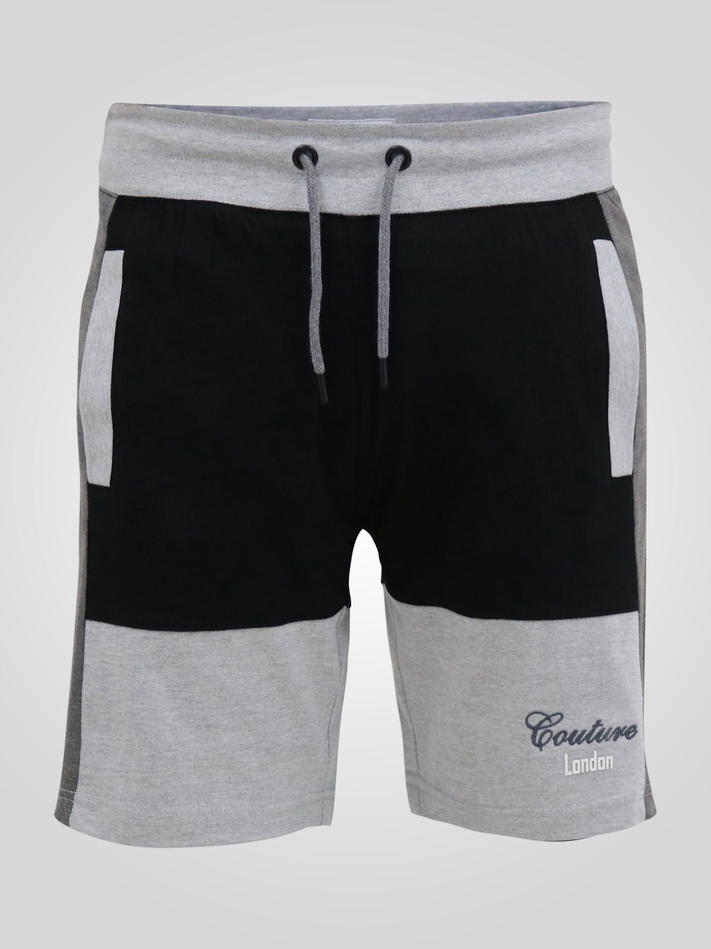 KIRTON -D555 Black/Charcoal Couture Elasticated Waistband Short