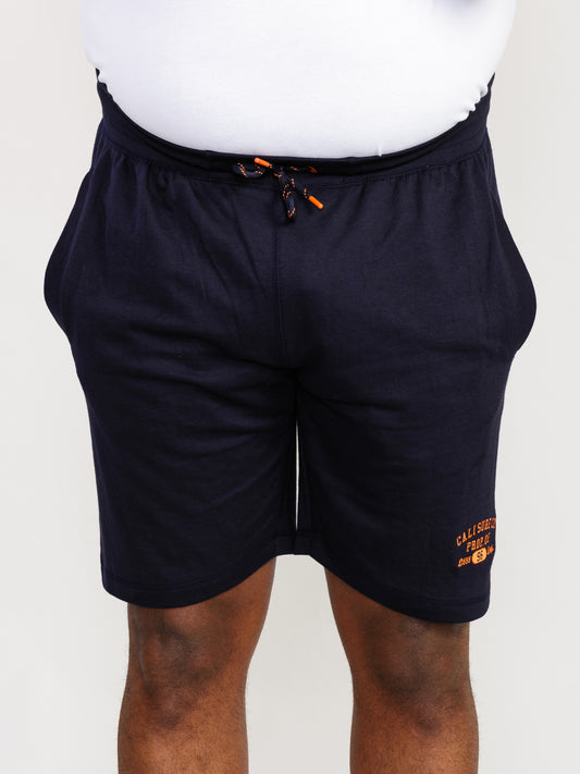 SUTTON 2 -D555 Navy Blue Elasticated Waist Loop Back Shorts