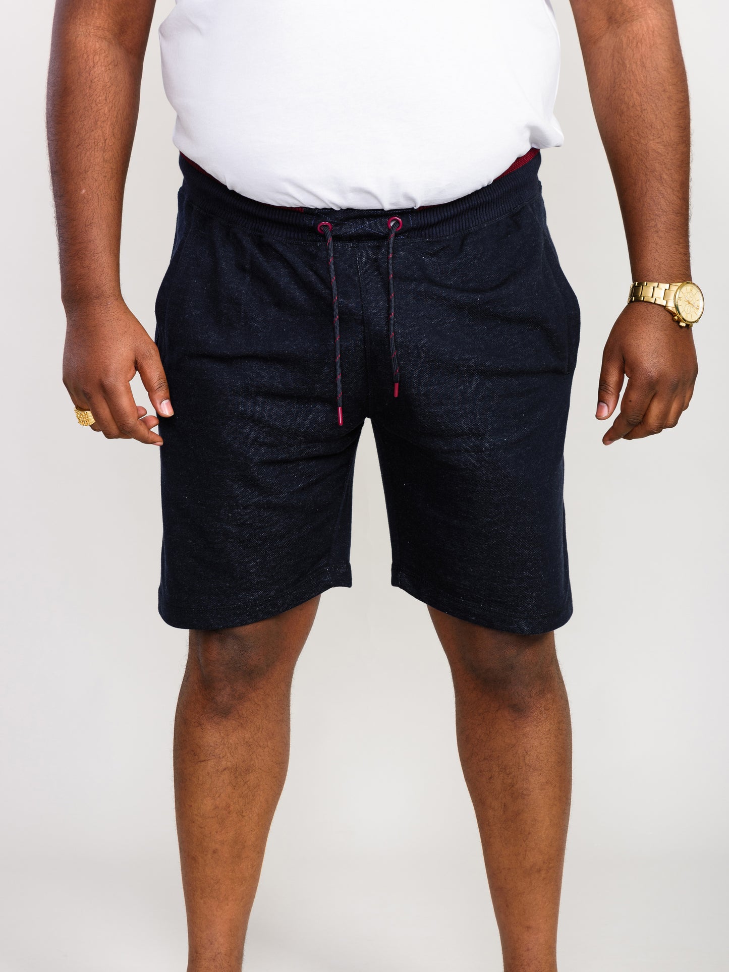 TUNSTALL -D555 Denim Blue Marl Elasticated Waist Loop Back Shorts