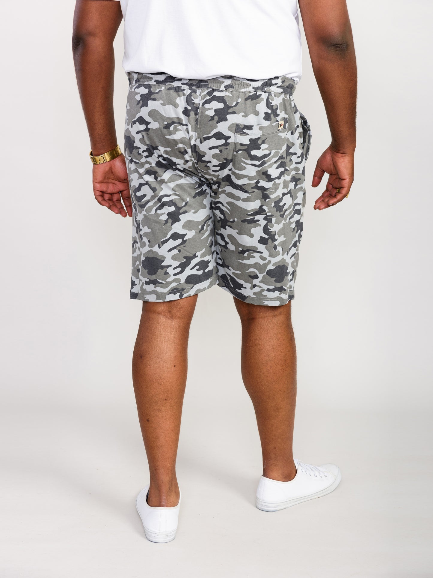 CARLTON -D555 Green Camouflage Elasticated Waist Jersey Camo Short