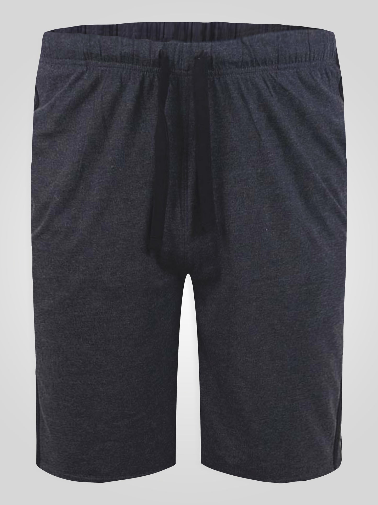 RYAN -D555 Black/Charcoal Pack Of 2 Elasticated Waist Side Stripes Jersey Short