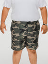 KODY -D555 Green Camouflage Camo Print Swim Shorts