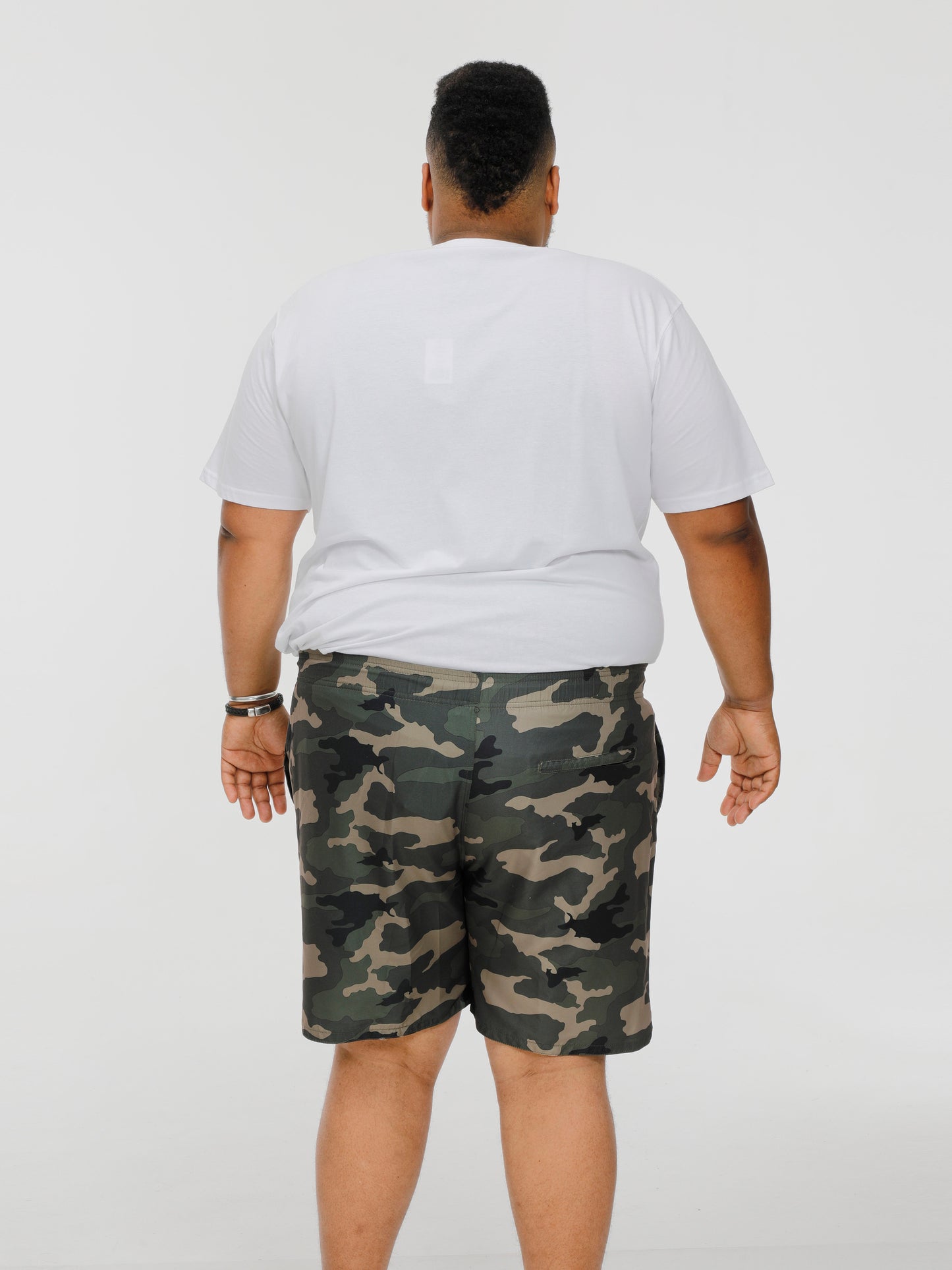 KODY -D555 Green Camouflage Camo Print Swim Shorts