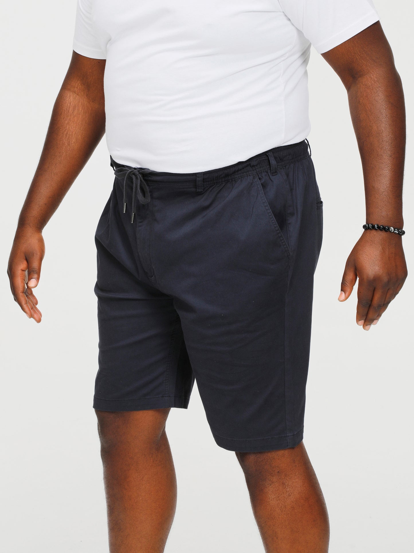 ARIES 1 -D555 Navy Blue Full Elastic Waist Stretch Shorts