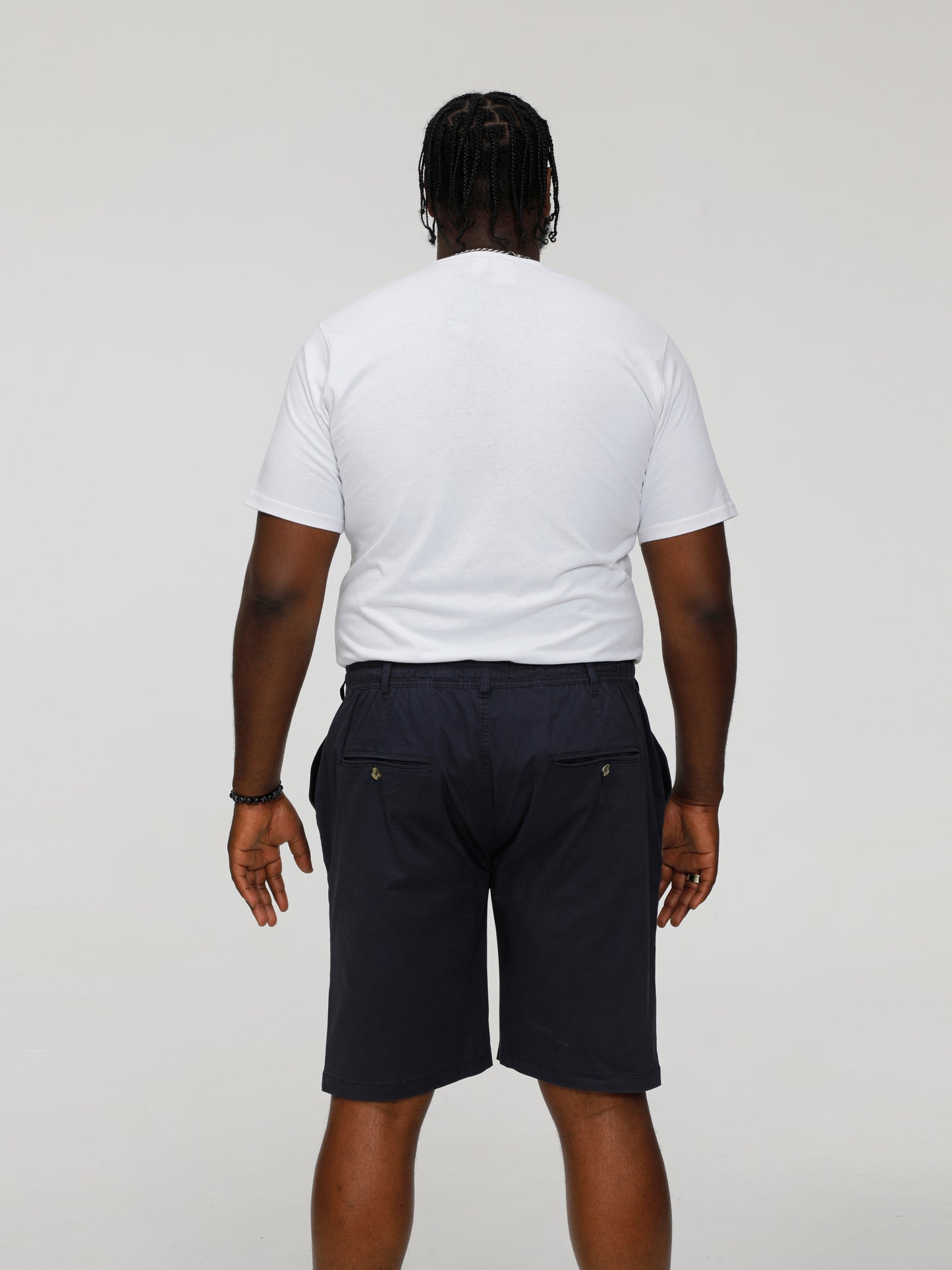 ARIES 1 -D555 Navy Blue Full Elastic Waist Stretch Shorts