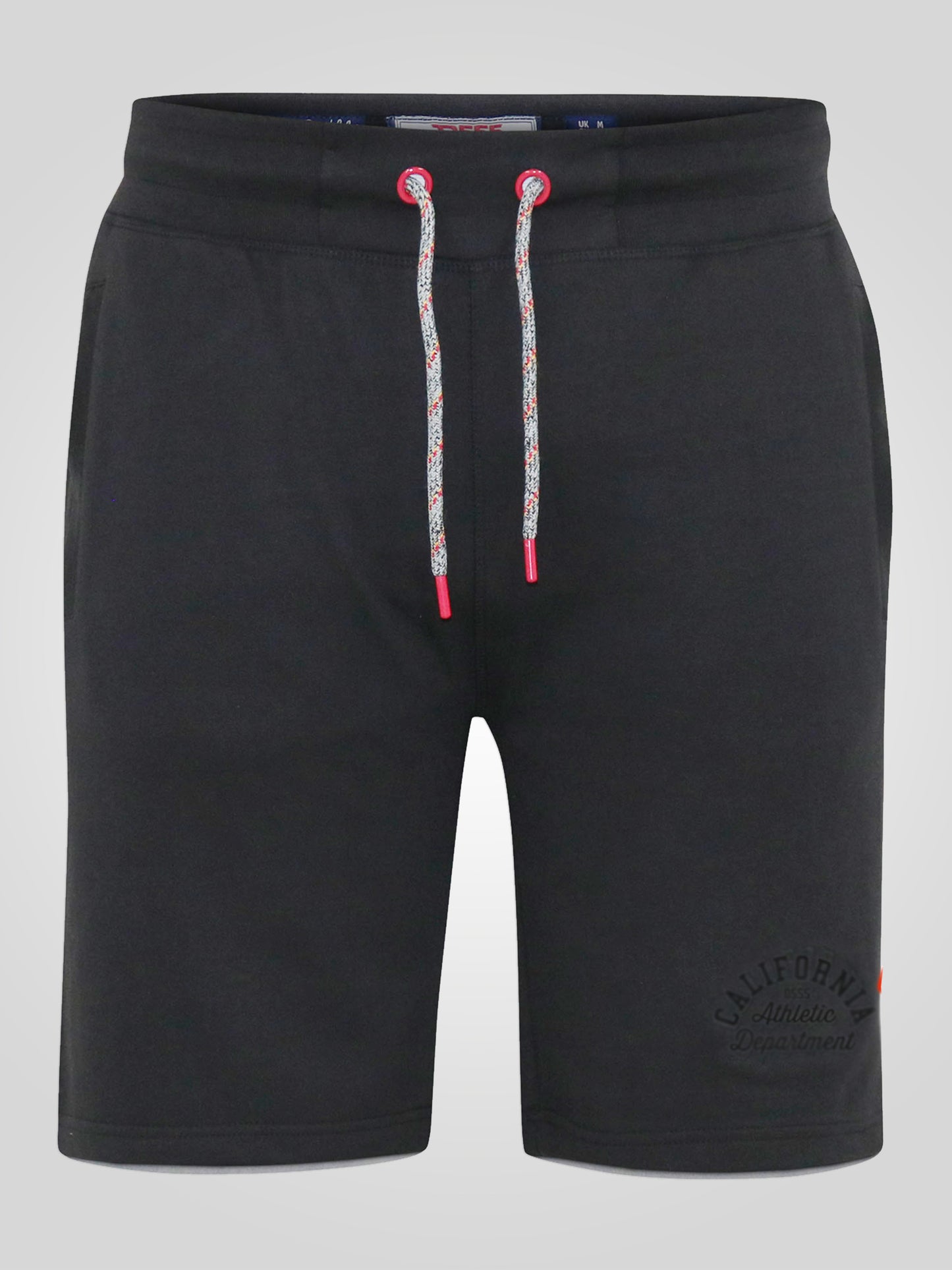 STEFAN 1 -D555 Black Elasticated Waist Loop Back Shorts